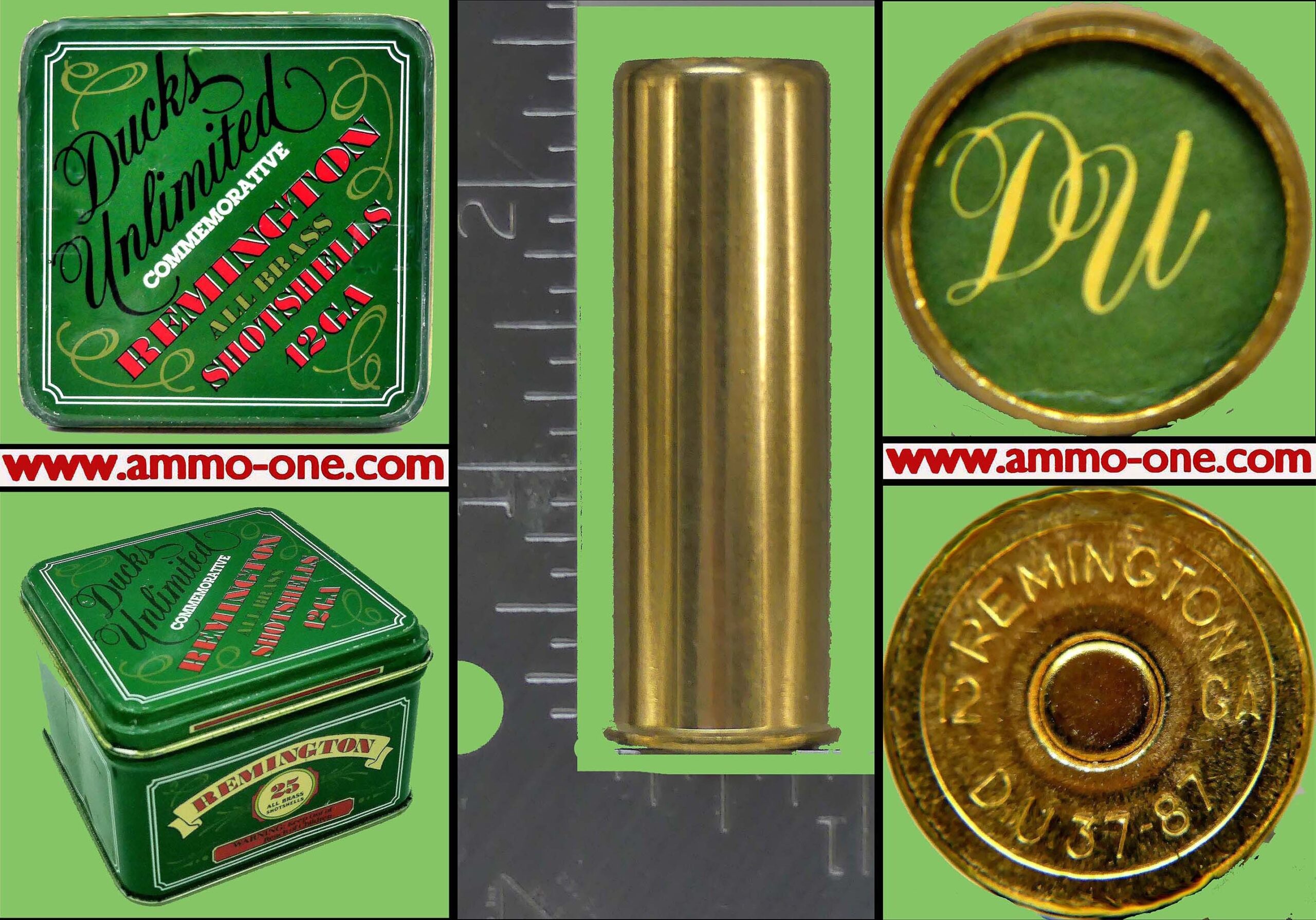 12 Ga. E, 1987 Ducks Unlimited, BRASS 1 Cartridge not a box - Ammo-One1