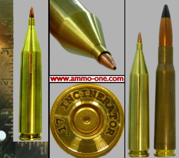 17incinerator .17 Cal. "Incinerator" (* Fantasy Cartridge, see page*) .50 BMG to .17 Cal. Wildcat, Not Live! One Cartridge! May have minor scratches from production.
