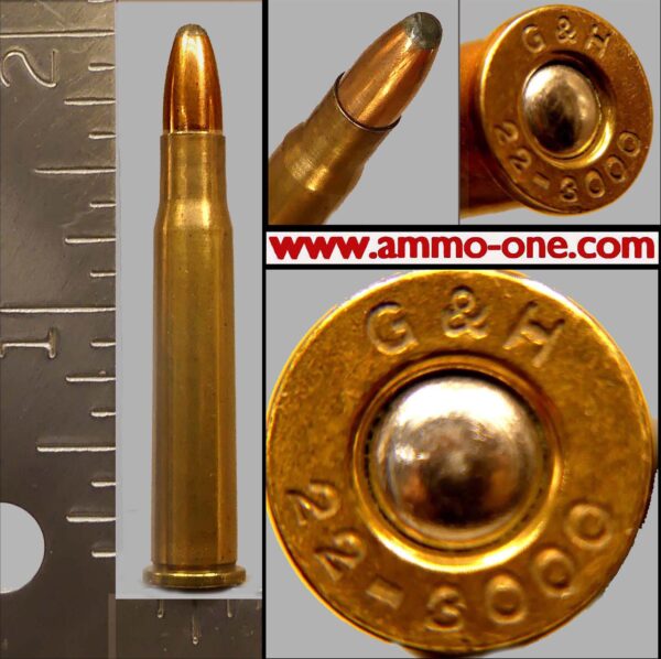 .22-3000 G&H, R-2, Oval Nickel Primed, One Cartridge, not a Box.