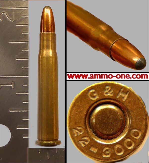 .22-3000 G&H, R-2, Copper Flat Primed, One Cartridge, not a Box. Nice Patina Luster