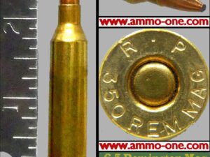 6.5mm Rem. Mag. with "350 REM MAG" H/S, One Cartridge Not a Box