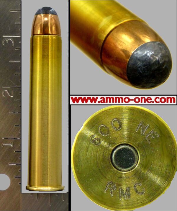 .600 N.E., Brass Case, JSP, One Cartridge not a Box.