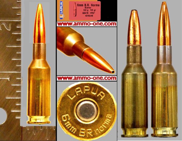 6mm Norma Benchrest by Lapua, One Cartridge not a Box.