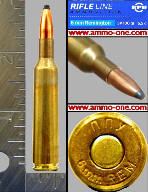 6mmremingtonppu100grjsp 6mm Remington by PPU, 100gr. JSP, One Cartridge , Not a Box.