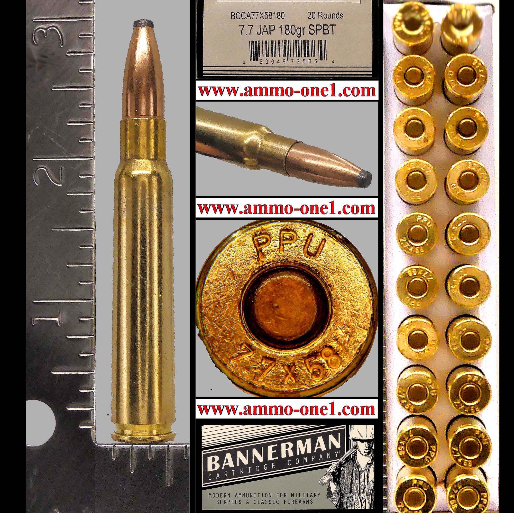 7.7x58mm Japanese, Heavy 180gr. J.S.P.* New production using New