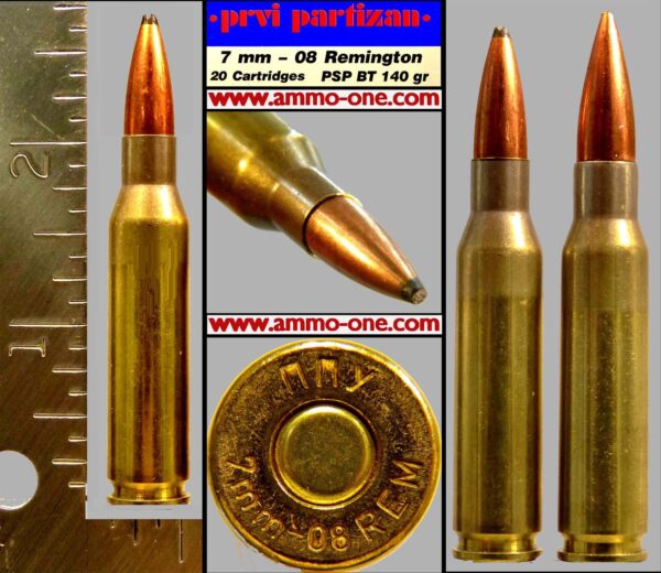 7mm-08 Remington by PPU, 140gr JSP, One Cartridge, not a box.