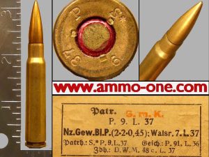 g. 8mm mauser js, by germany 1937, a.p., one cartridge not a box
