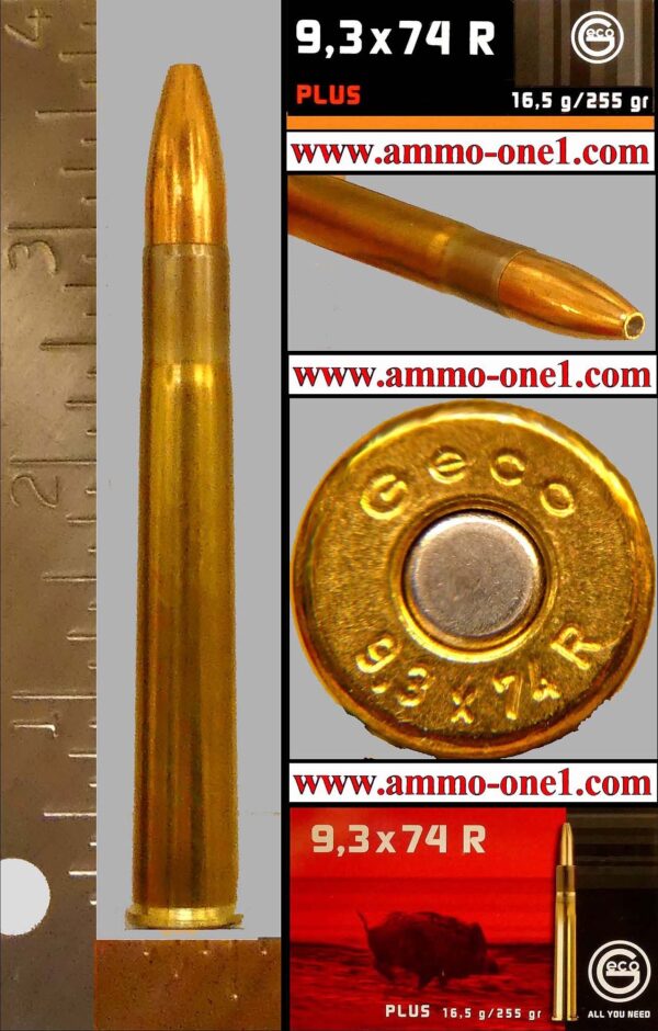 9.3x74rmmgeco255grjhp 9.3x74Rmm by GECO, 255 grain JHP, One Cartridge not a Box