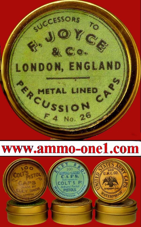 F. Joyce & Co Metal-Lined Percussion Cap, One Replica Empty Tin