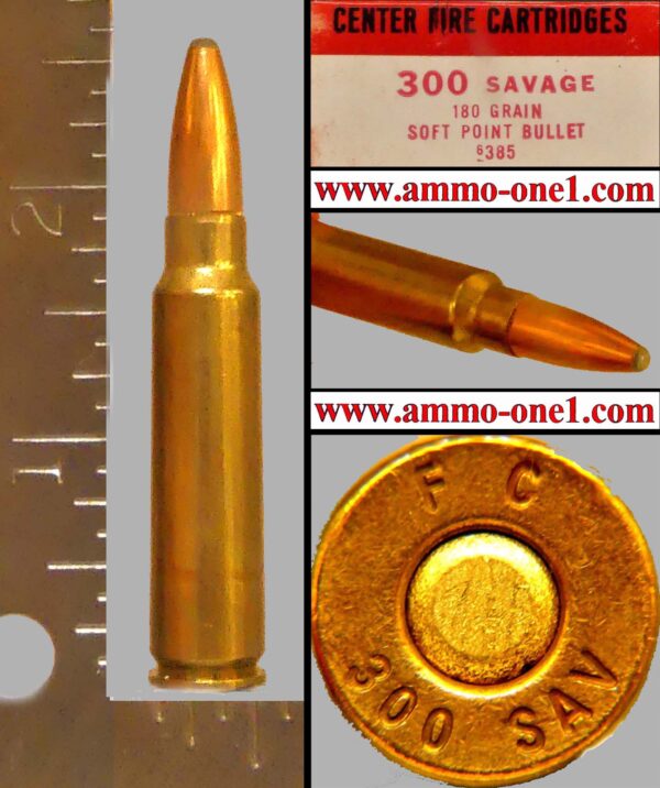 .300 savage, "f.c. 300 sav" h/s by federal, jsp, one cartridge not a box!