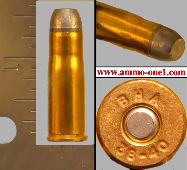 .38 40 winchester, 38 40 wcf by black hills, lead, one cartridge, not a box.