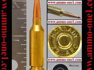 22 arc (advanced rifle cartridge) by hornady, 88gr eld, one cartridge not the box.