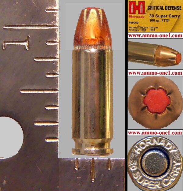 30 super carry by hornady, 100 gr. ftx, one cartridge not a box.