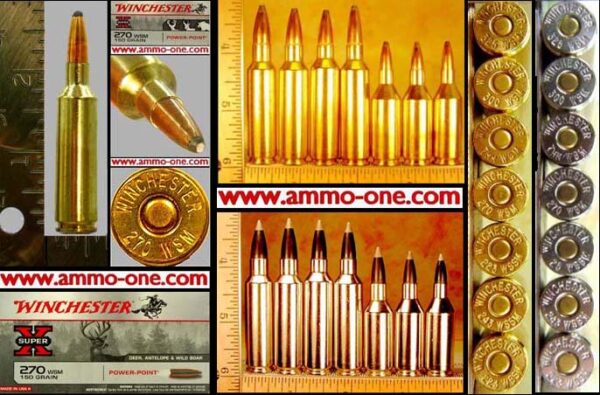 .270 wsm by winchester, "brass case", jsp, one cartridge not a box!