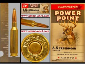 3.) 6.5 creedmoor by winchester h/s, 129gr. jsp, one cartridge not a box!