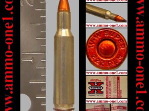 .222 remington "proof" by western/olin, dyed "jsp", dyed "w w super" h/s, *warning*, one cartridge not a box!