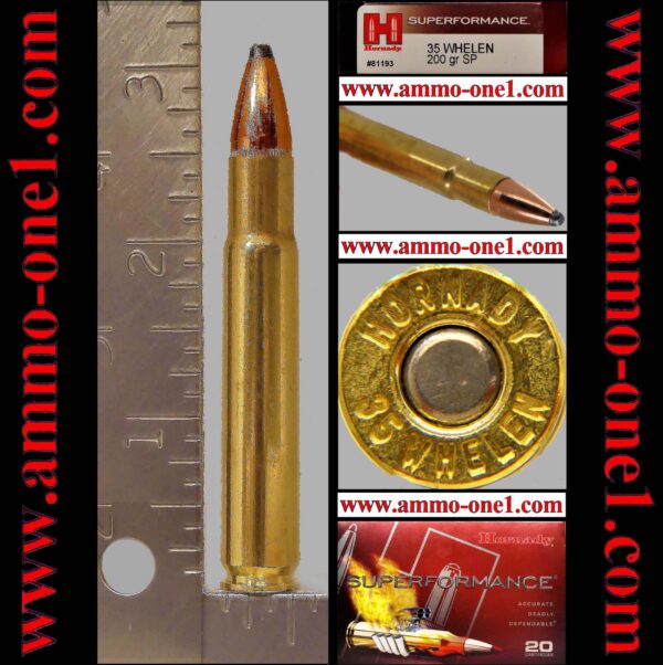 .35 whelen by hornady, "hornday" h/s, jsp, one cartridge not a box!