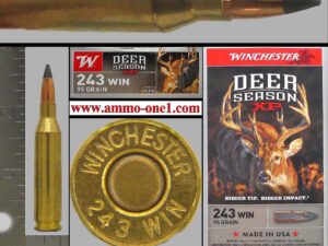 (item .003) .243 winchester by winchester, "mint!" new production, 95g. "xp" ballistic tip, one cartridge not a box