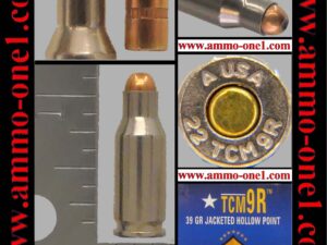(item 002) .22tcm9r by armscor usa, "a usa 22 tcm9r" h/s, nickel plated brass case, copper primer, one cartridge, not a box. (copy)