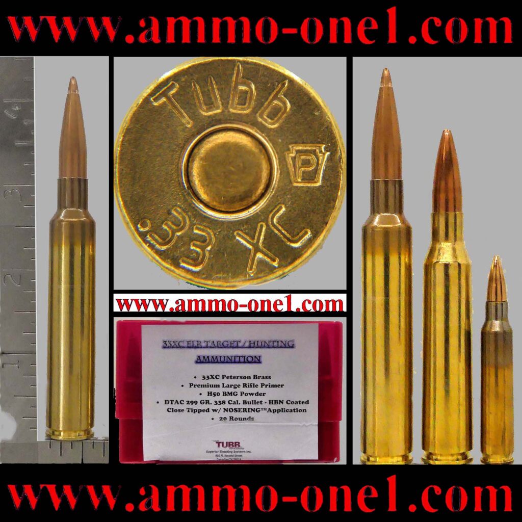 .33 XC (33XC) By David Tubb! Factory Loaded with a HBN coated, DTAC 299 Grain .338 Caliber